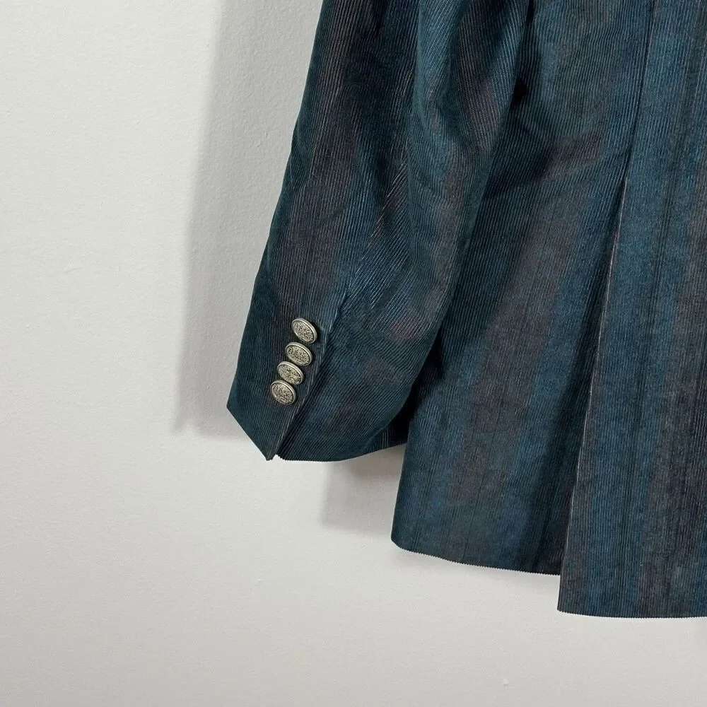 Empra Sz XL / 44 Micro Corduroy Stylish Coat Jacket Blazer Turquoise Teal NICE